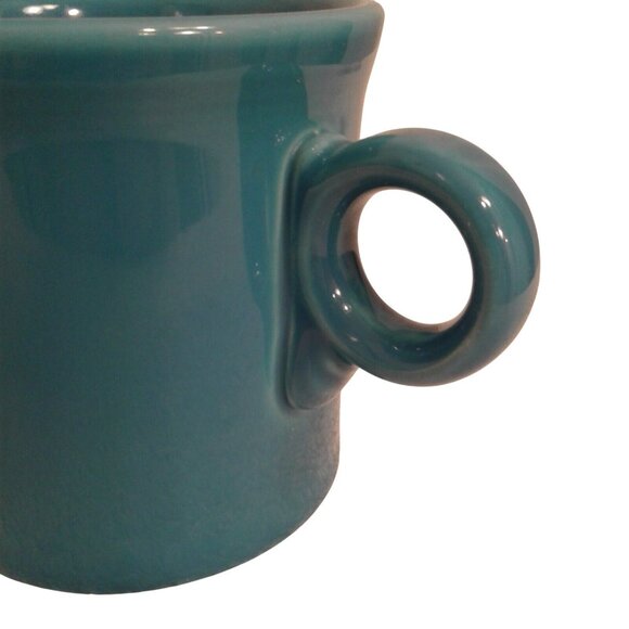 Fiesta Ware HLC USA Coffee Mug O-ring handle Turquoise Peacock Blue Ceramic cup - Picture 5 of 5